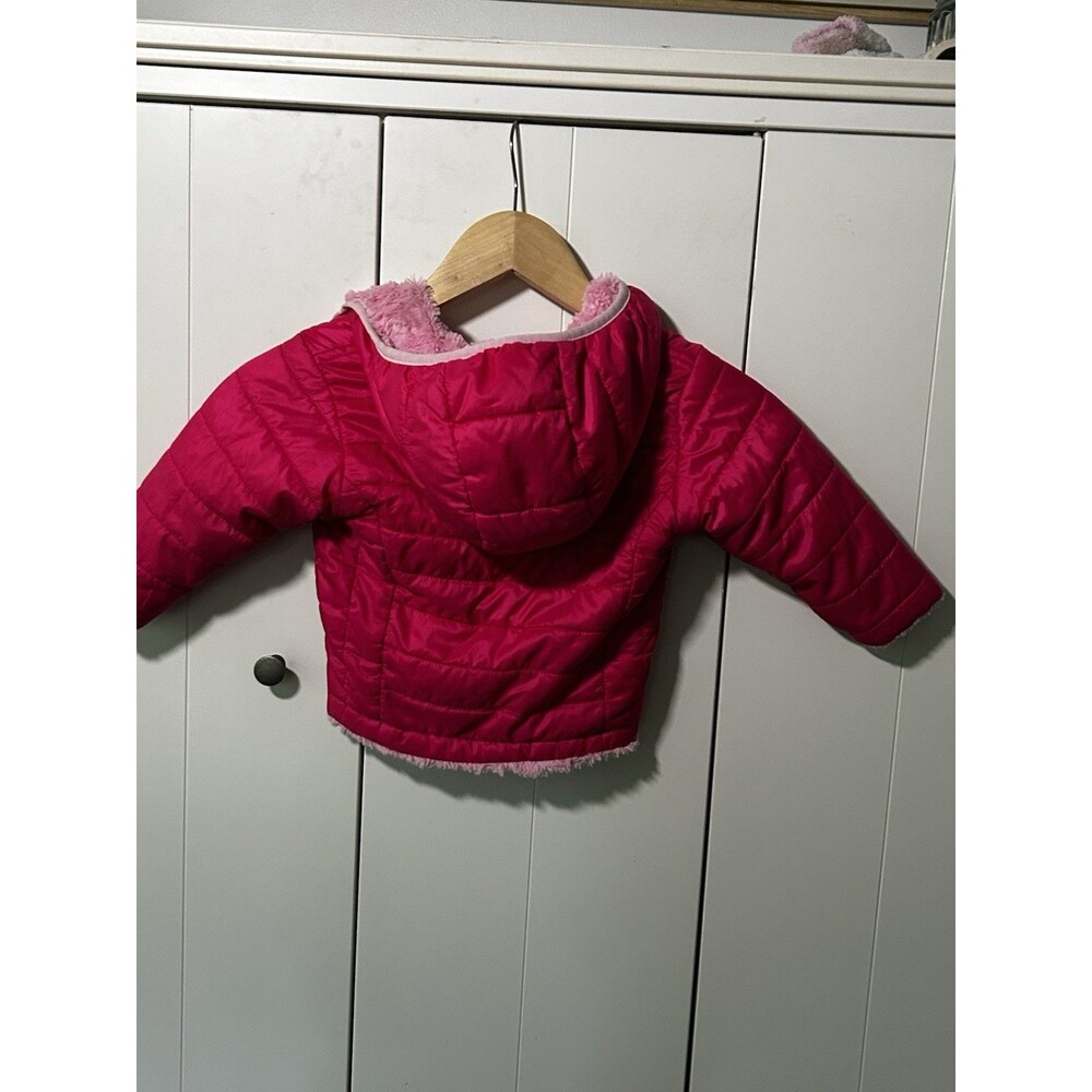 The North Face Reversible Plush Sherpa Hooded Jacket Size 6-12 mo Coat Pink - Picture 9 of 9